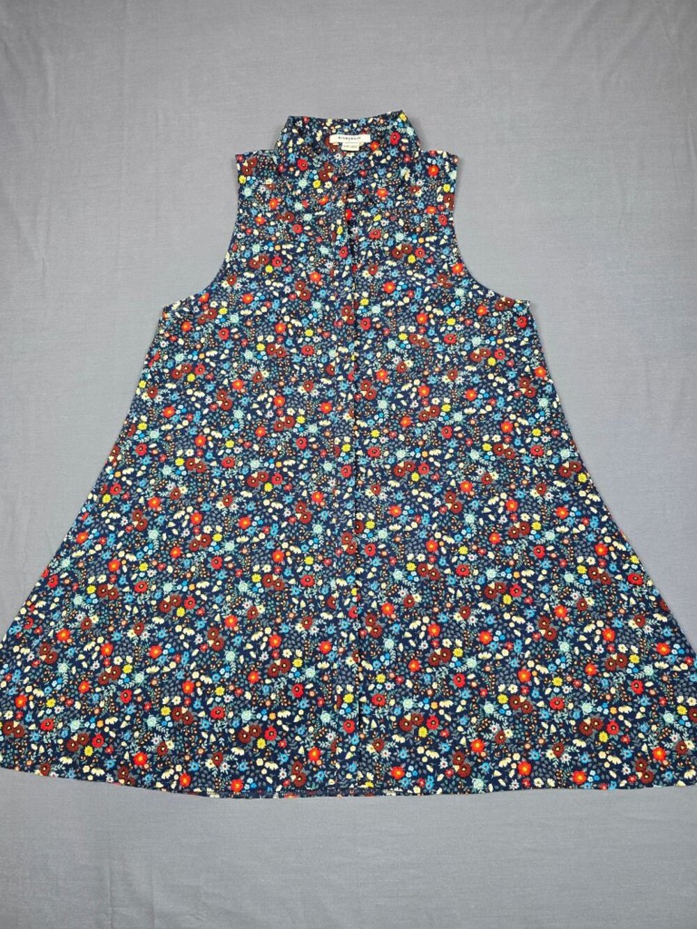 Glamorous Sleeveless Large Floral Dress With Button Front Boho Cottagecore